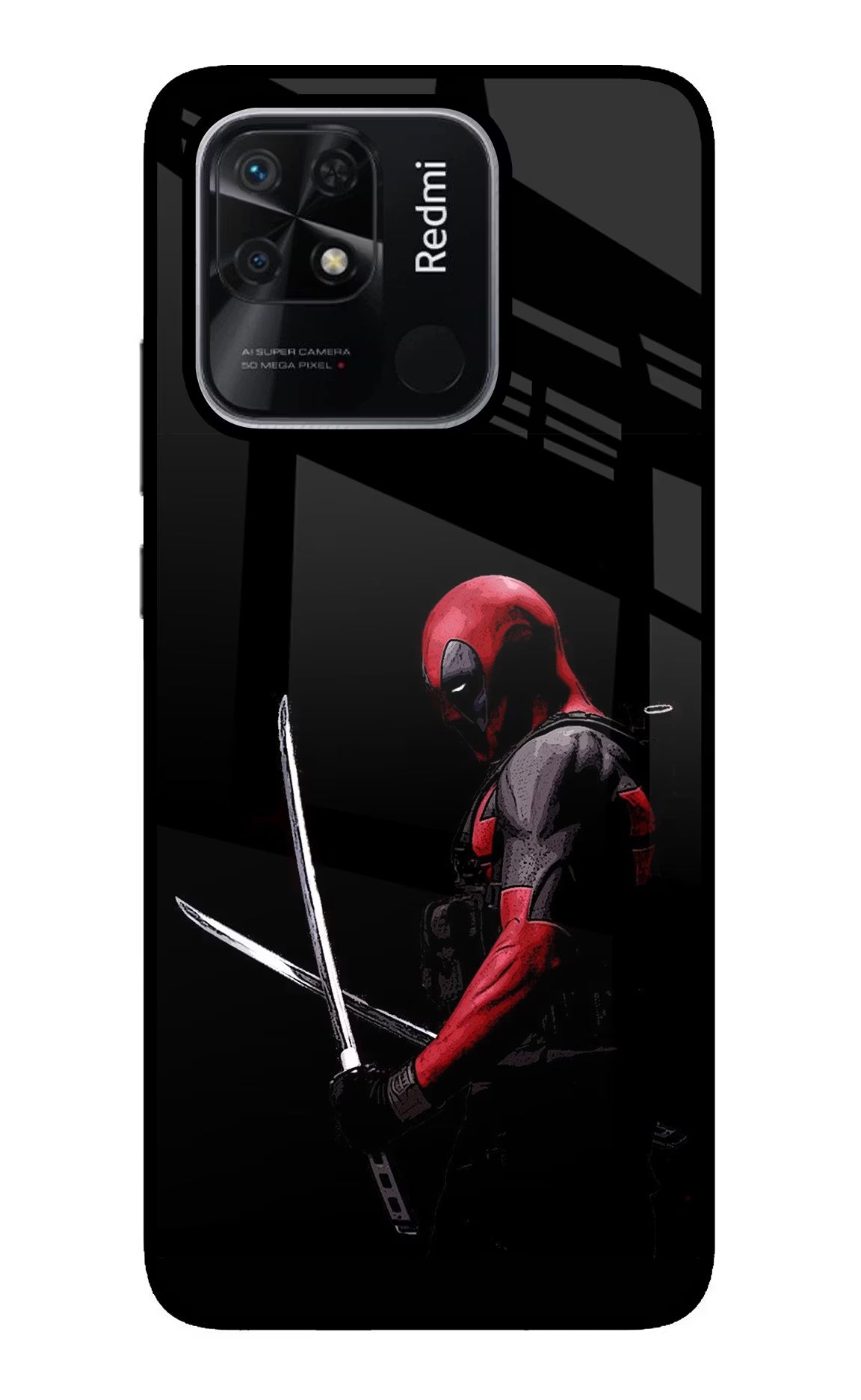 Deadpool Redmi 10/10 Power Glass Case Back Cover by Casekaro