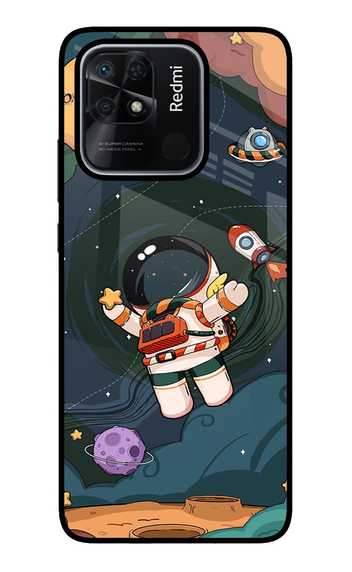 Cartoon Astronaut Redmi 10/10 Power Back Cover