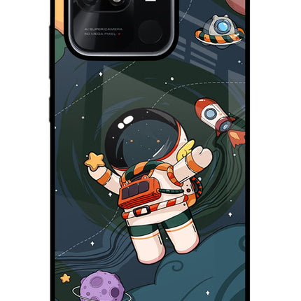 Cartoon Astronaut Redmi 10/10 Power Glass Case