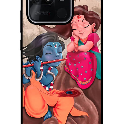 Radhe Krishna Redmi 10/10 Power Glass Case Back Cover by Casekaro