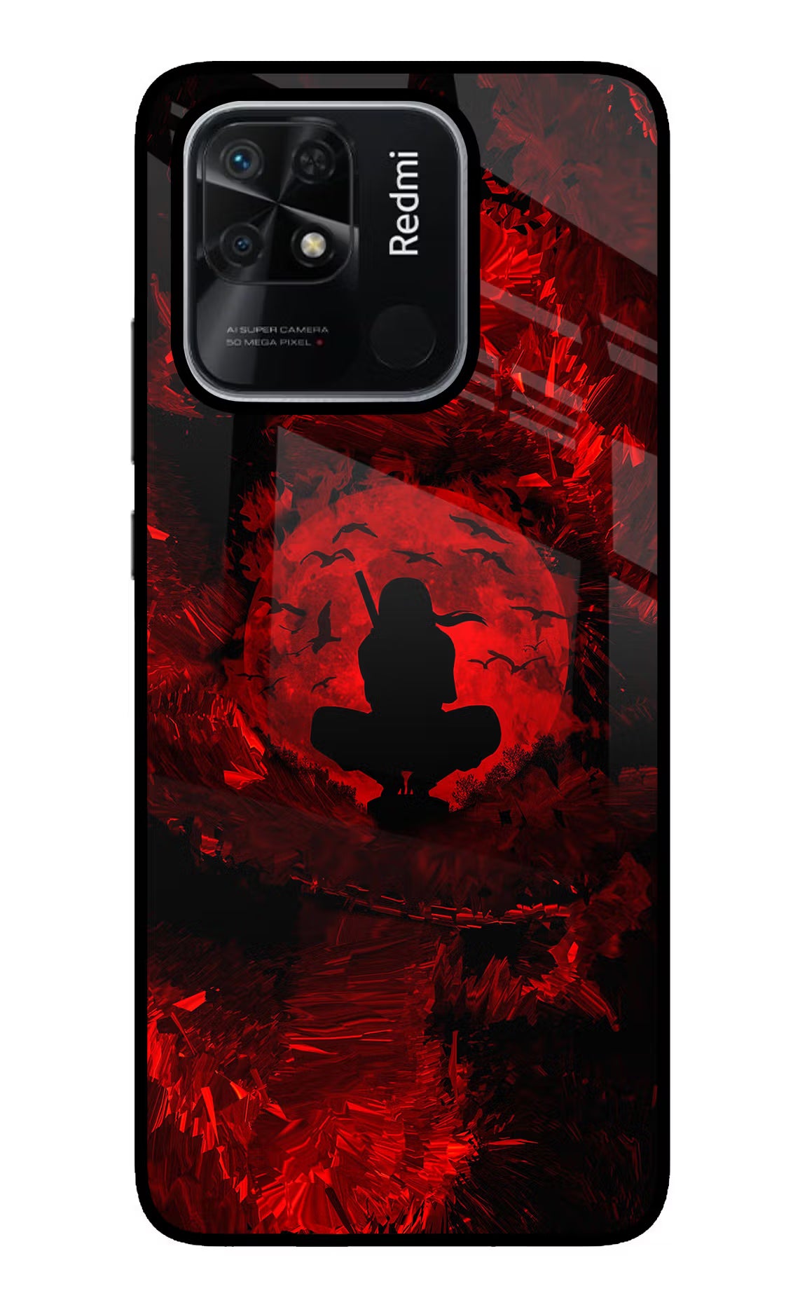 Itachi Uchiha Redmi 10/10 Power Glass Case Back Cover by Casekaro