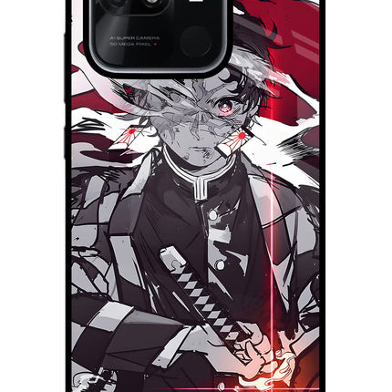 Demon Slayer Redmi 10/10 Power Glass Case Back Cover by Casekaro
