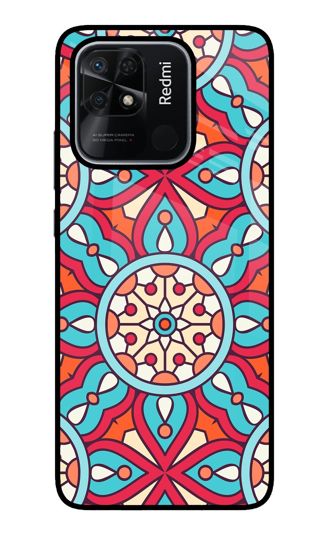 Mandala Geometric Redmi 10/10 Power Glass Case