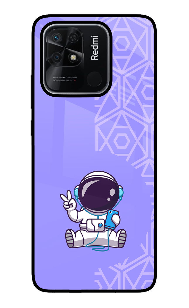 Cute Astronaut Chilling Redmi 10/10 Power Glass Case Back Cover by Casekaro