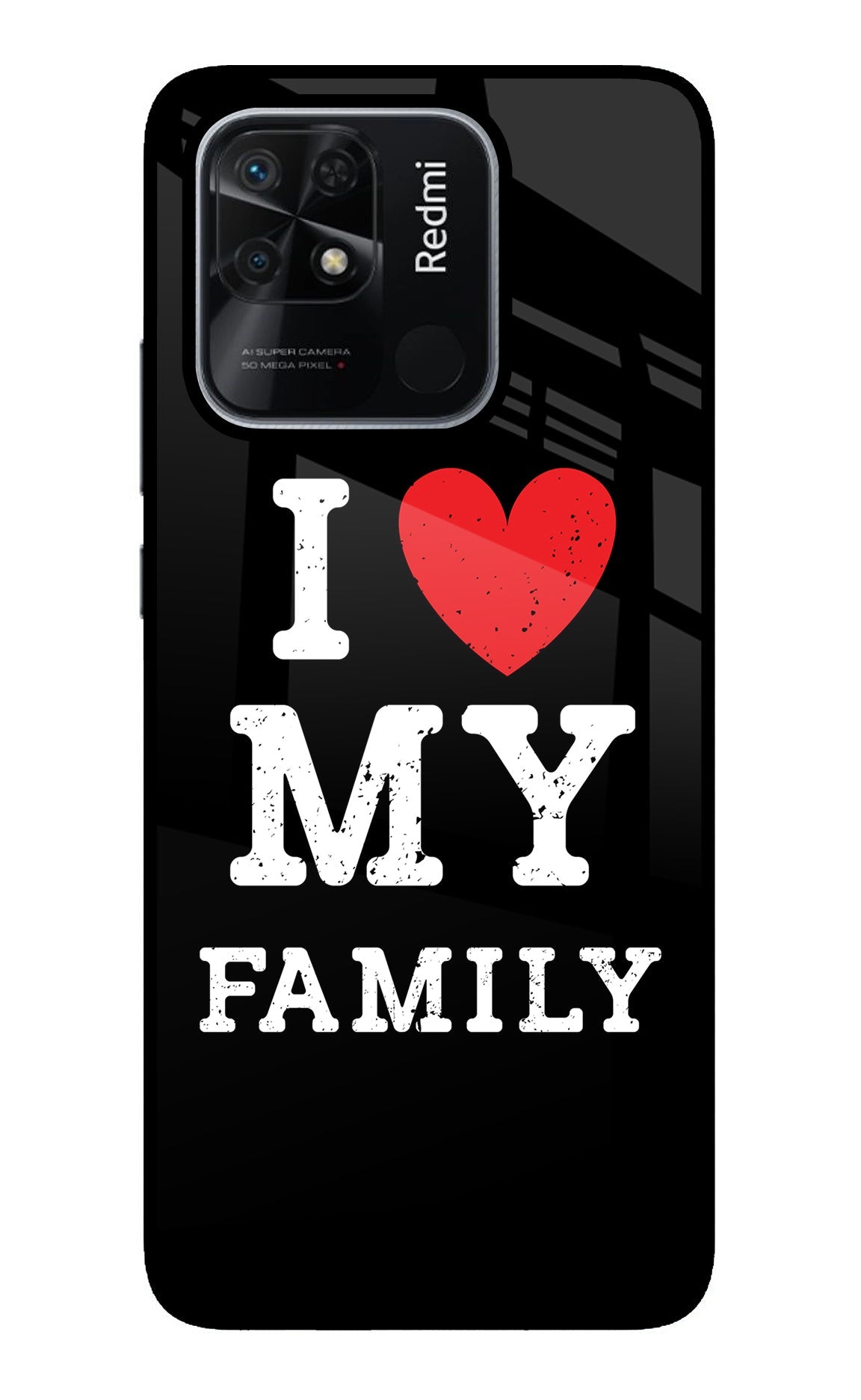 I Love My Family Redmi 10/10 Power Glass Case