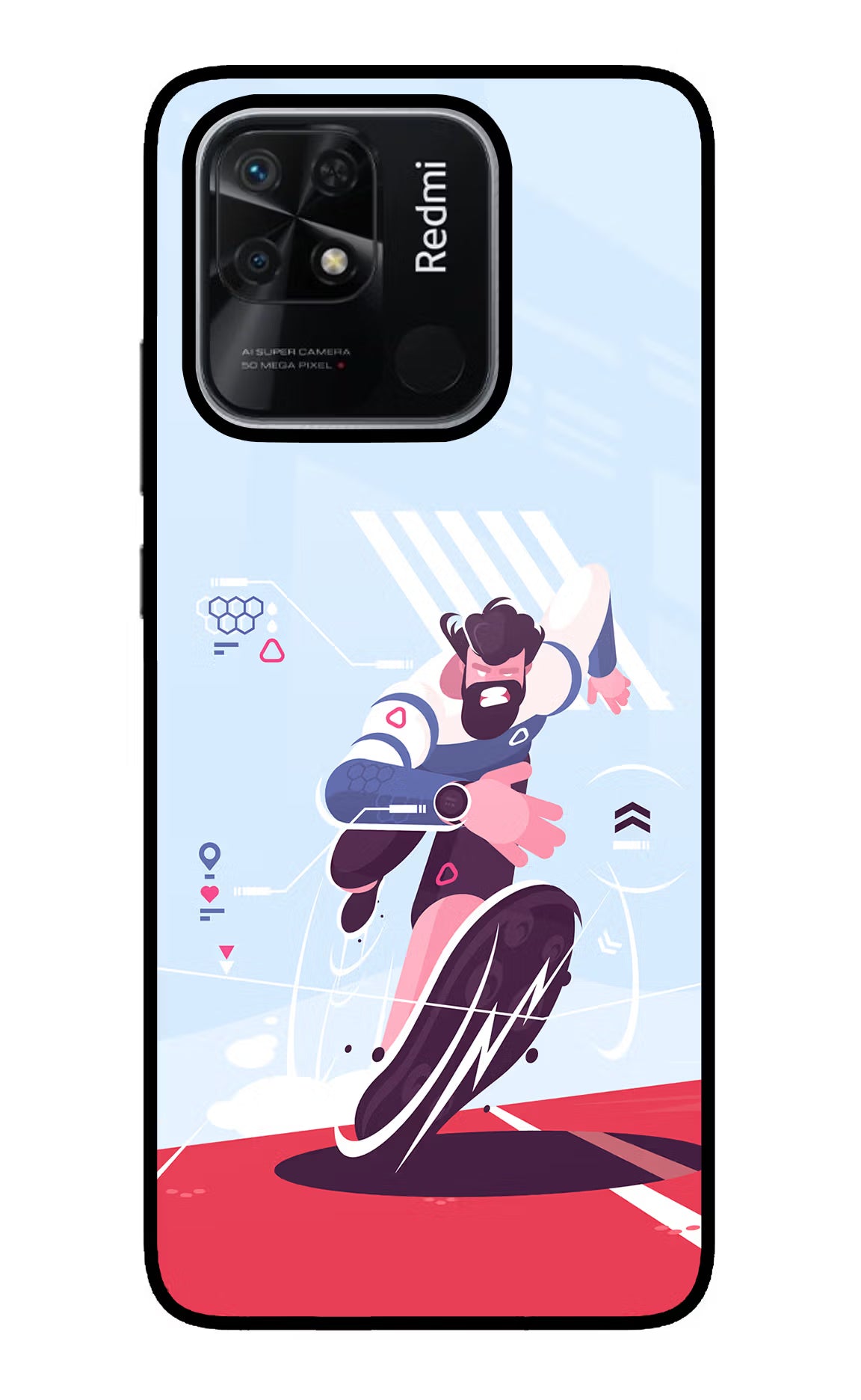 Run Pro Redmi 10/10 Power Glass Case Back Cover by Casekaro