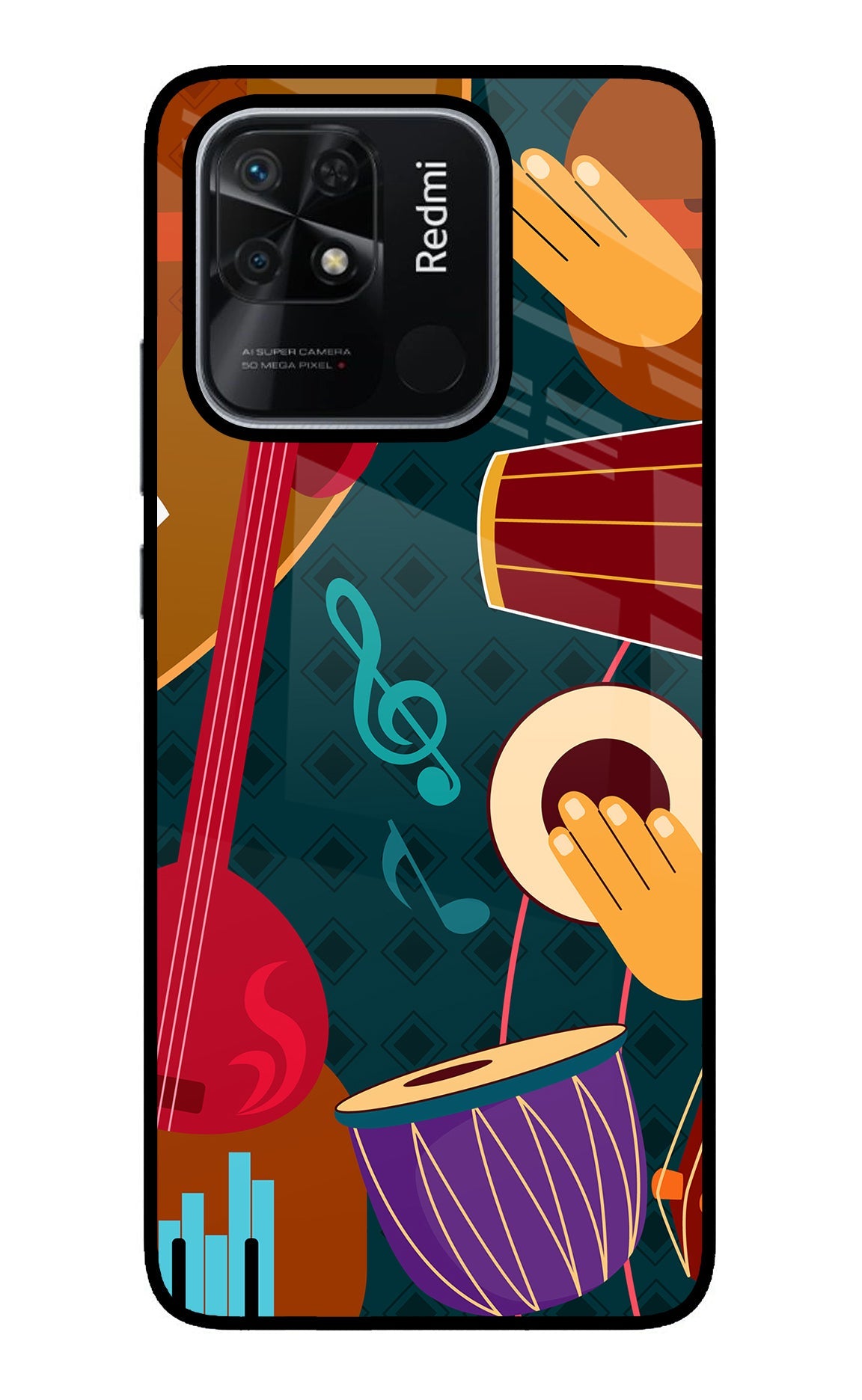 Music Instrument Redmi 10/10 Power Glass Case