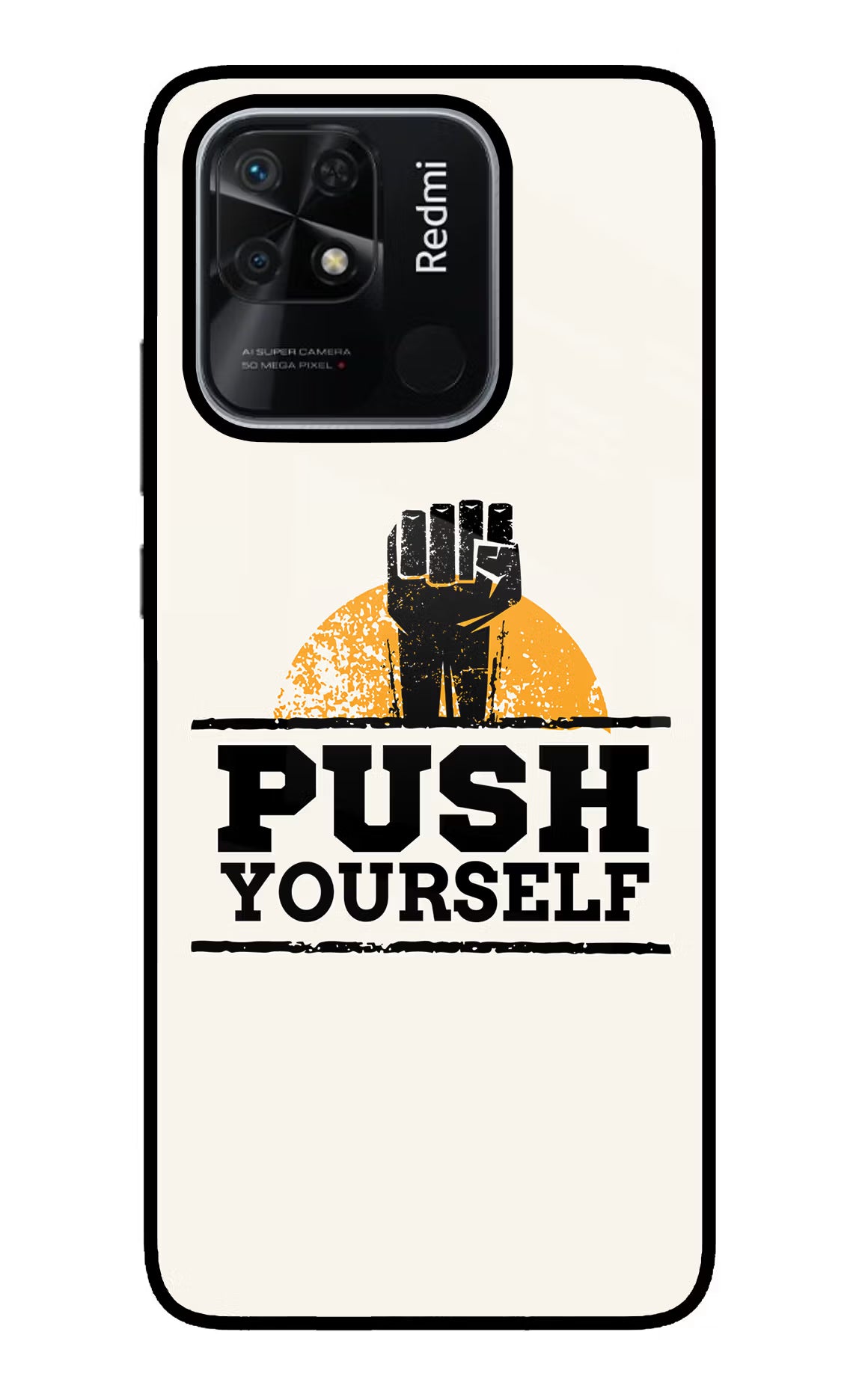 Push Yourself Redmi 10/10 Power Glass Case Back Cover by Casekaro
