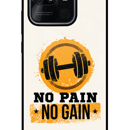 No Pain No Gain Redmi 10/10 Power Glass Case Back Cover by Casekaro