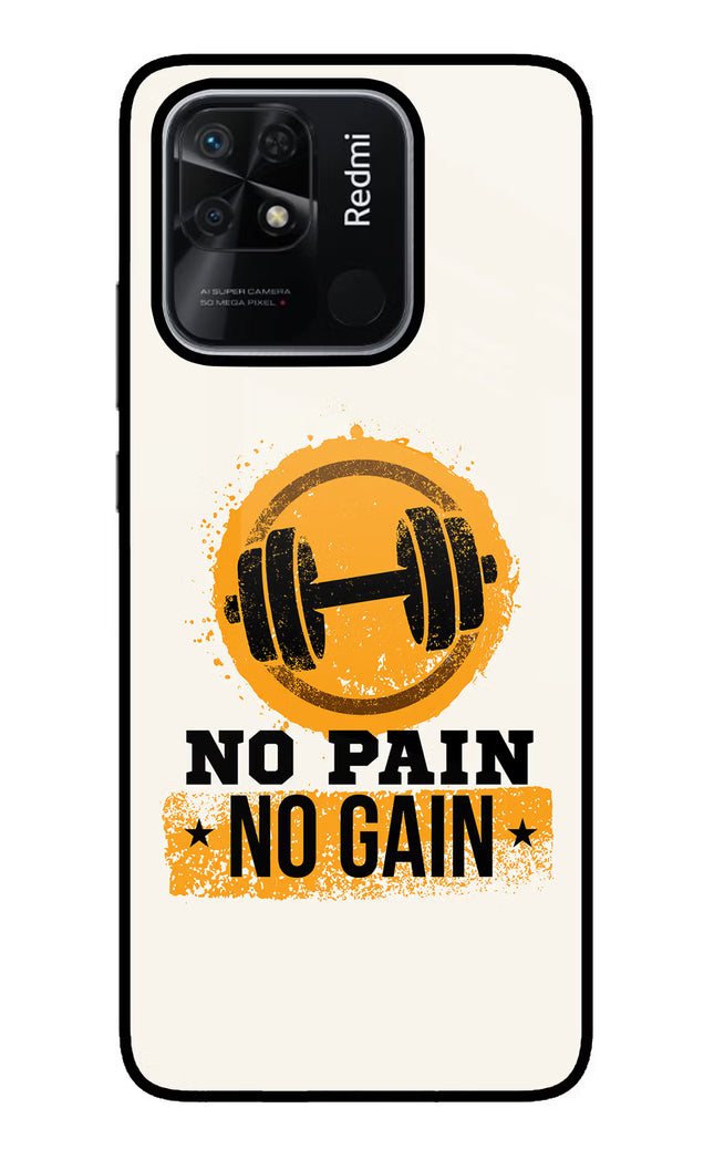 No Pain No Gain Redmi 10/10 Power Glass Case Back Cover by Casekaro