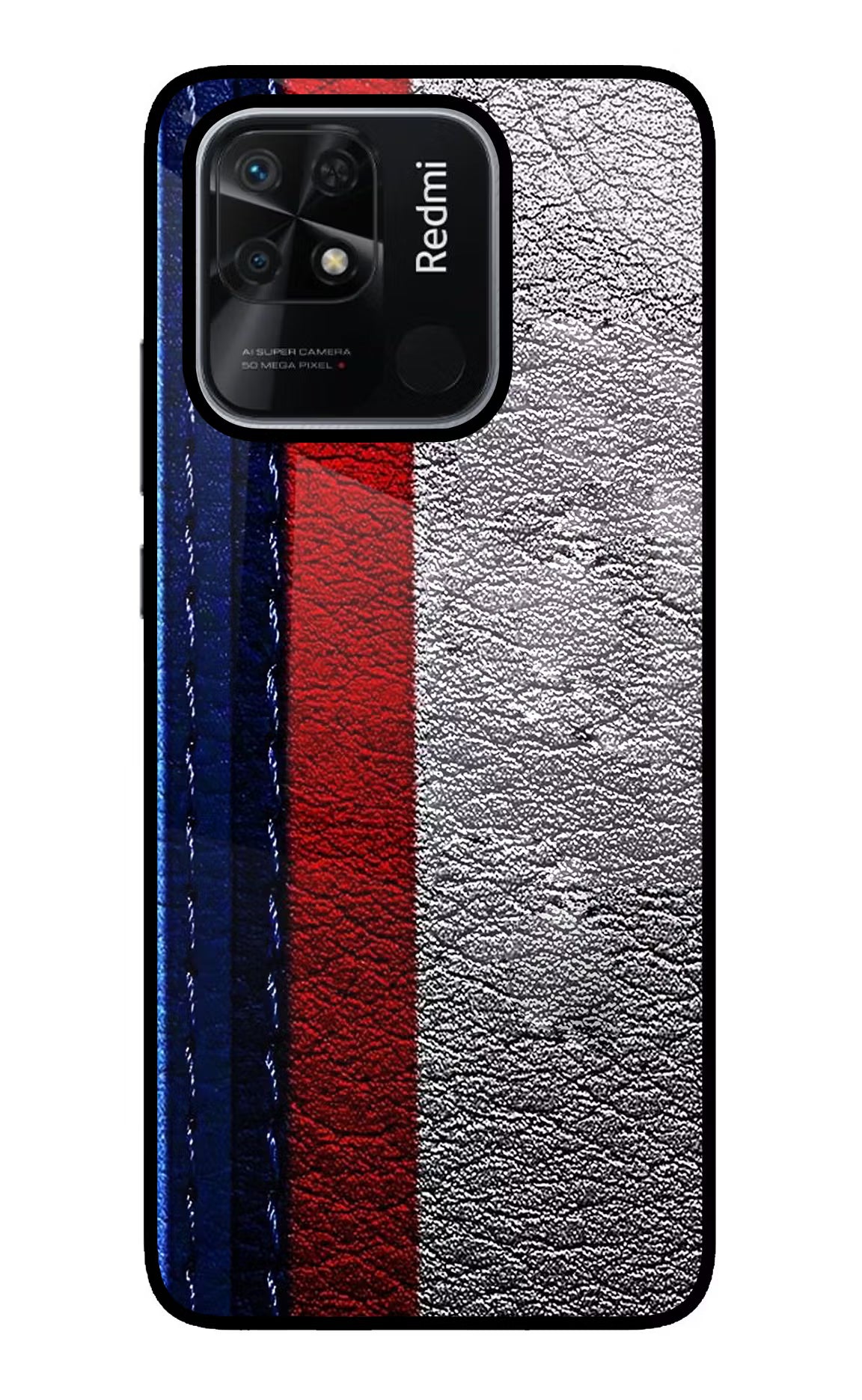 BMW Stripes Redmi 10/10 Power Glass Case Back Cover by Casekaro