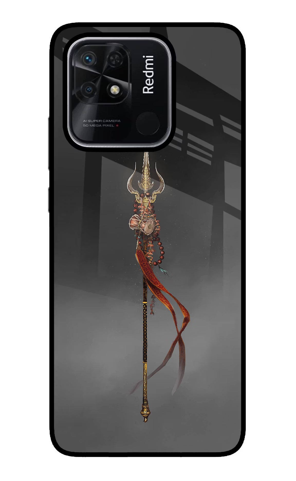 Shiv Trishul Redmi 10/10 Power Glass Case Back Cover by Casekaro