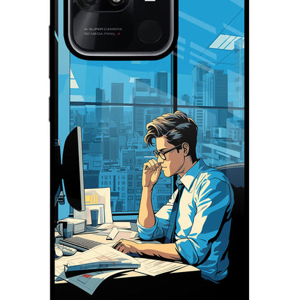 Focused Hustler (AI Generated) Redmi 10/10 Power Glass Case