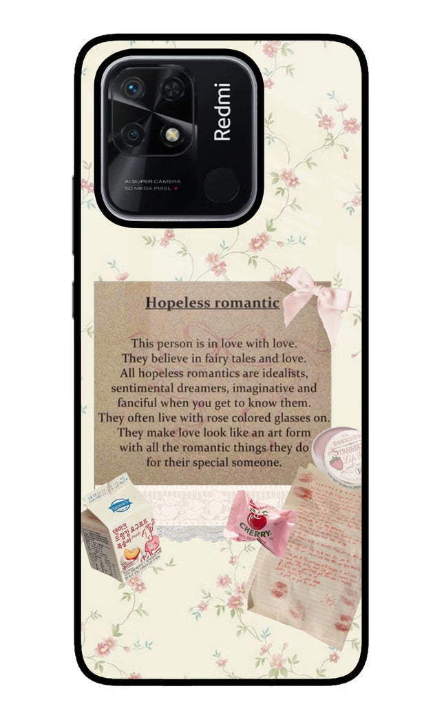 Hopeless Romantic Redmi 10/10 Power Glass Case Back Cover by Casekaro