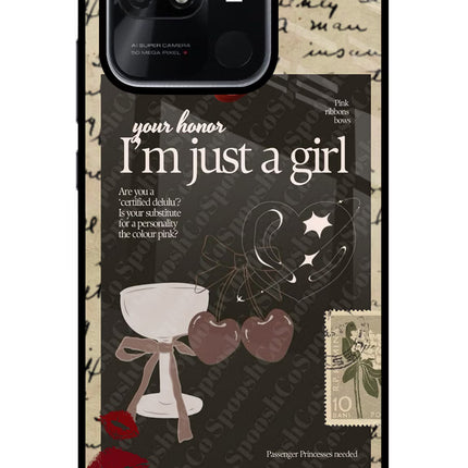 I am just a girl Redmi 10/10 Power Glass Case