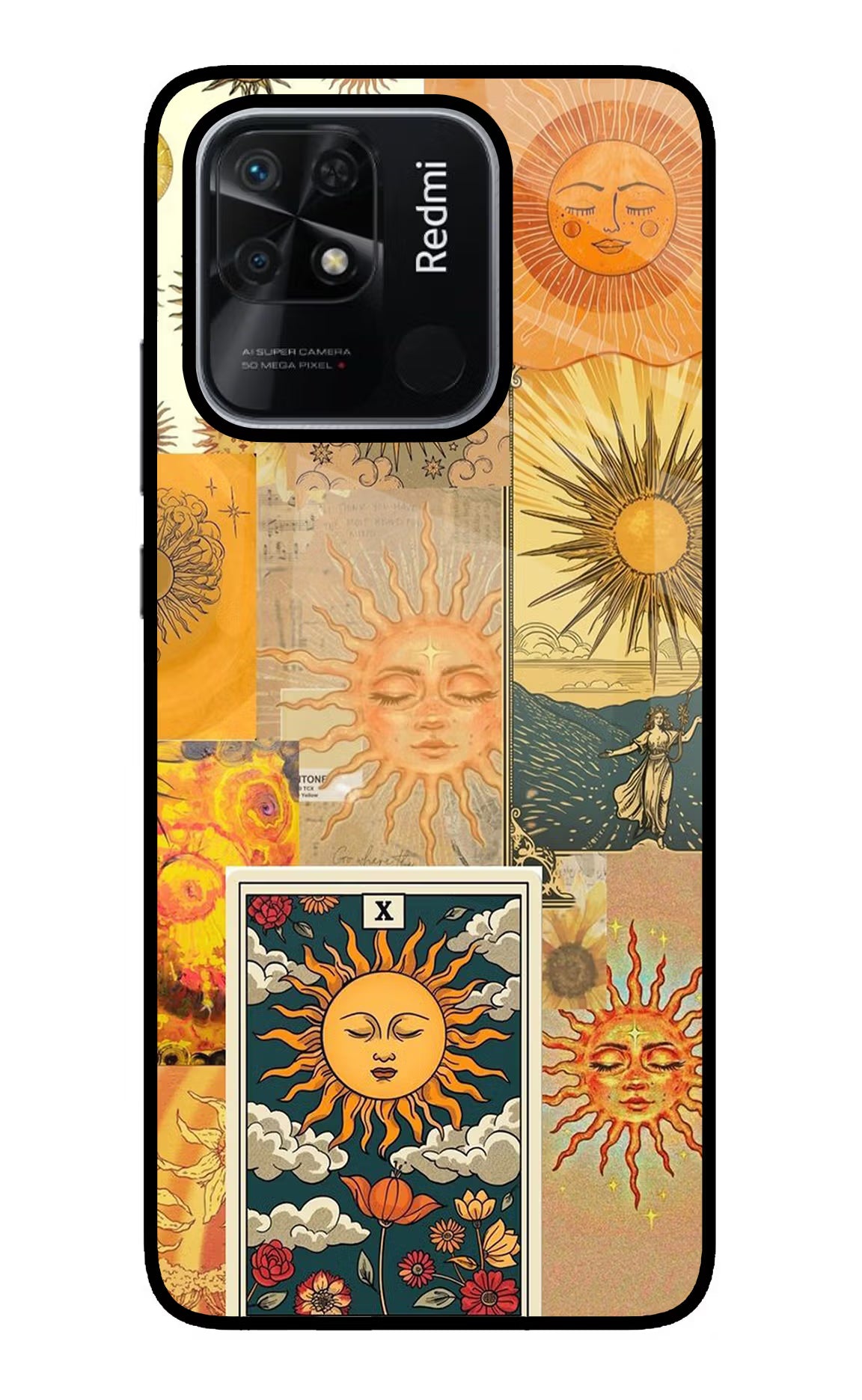 Sun Redmi 10/10 Power Glass Case Back Cover by Casekaro