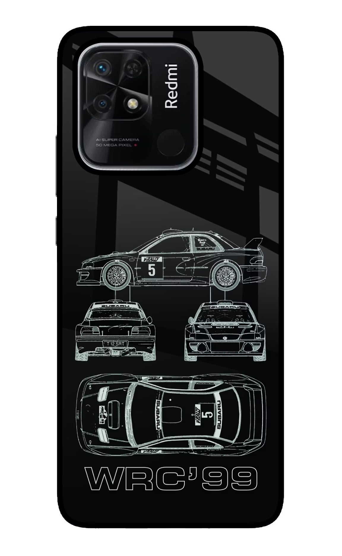 WRC'99 Redmi 10/10 Power Glass Case Back Cover by Casekaro