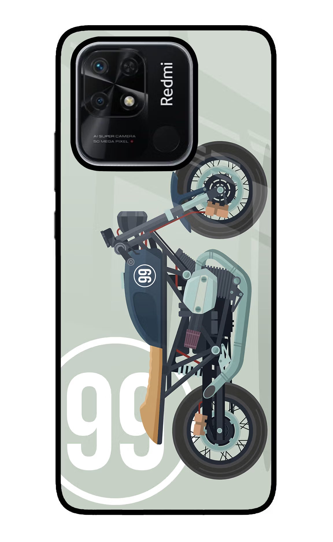 Classic Cafe Racer 99 Redmi 10/10 Power Glass Case