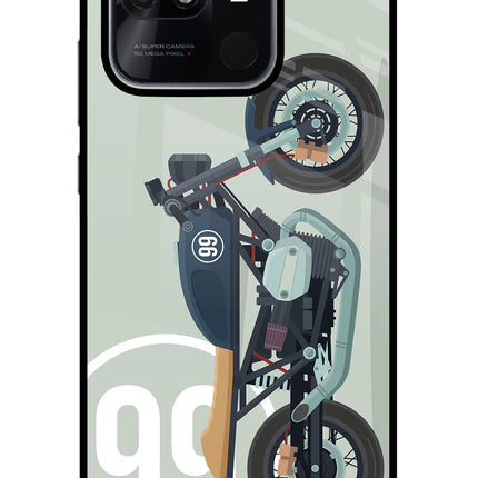 Classic Cafe Racer 99 Redmi 10/10 Power Glass Case Back Cover by Casekaro