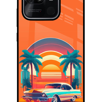 Palm Drive 80s Redmi 10/10 Power Glass Case