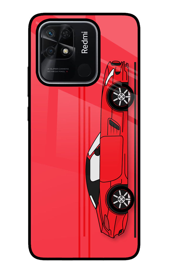 Red Velocity Redmi 10/10 Power Glass Case Back Cover by Casekaro
