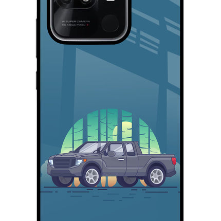 Retro Garage Vibe Redmi 10/10 Power Glass Case Back Cover by Casekaro