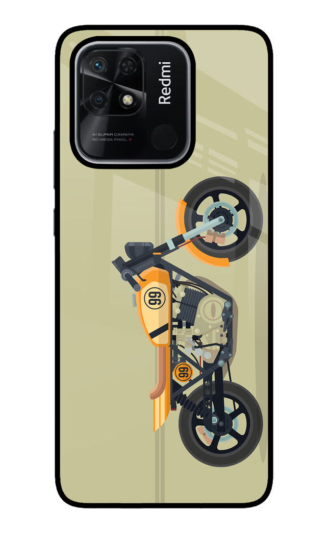 Vertical Speedster Redmi 10/10 Power Glass Case Back Cover by Casekaro