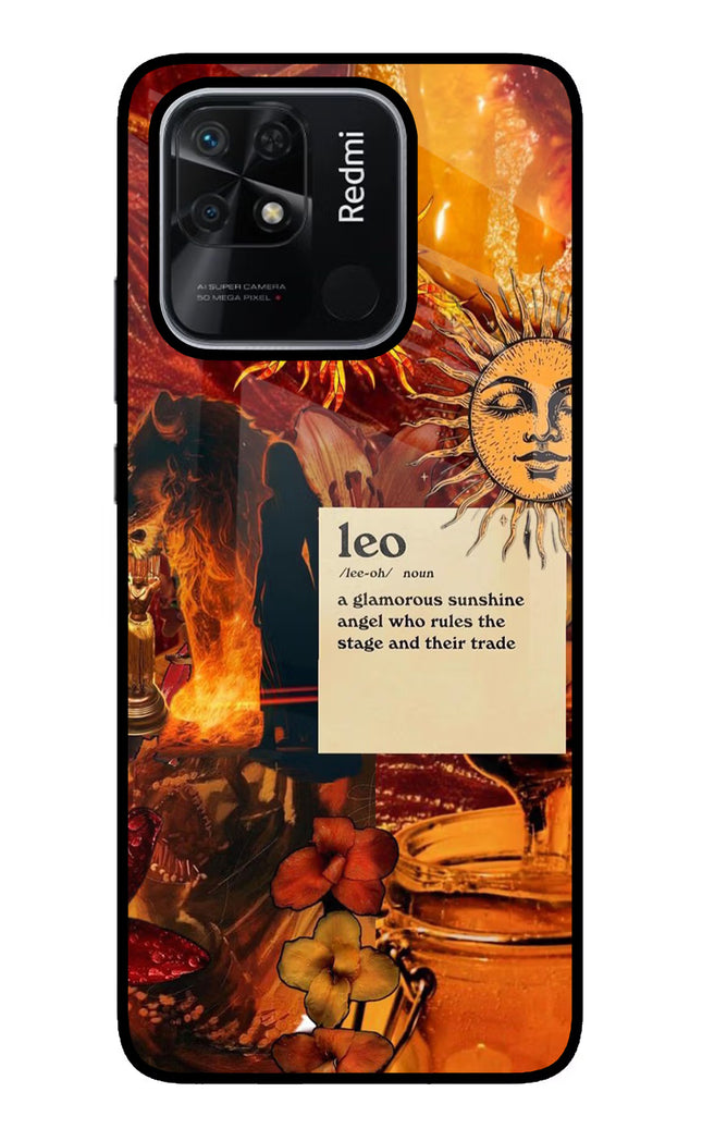 Leo Zodiac Redmi 10/10 Power Glass Case Back Cover by Casekaro