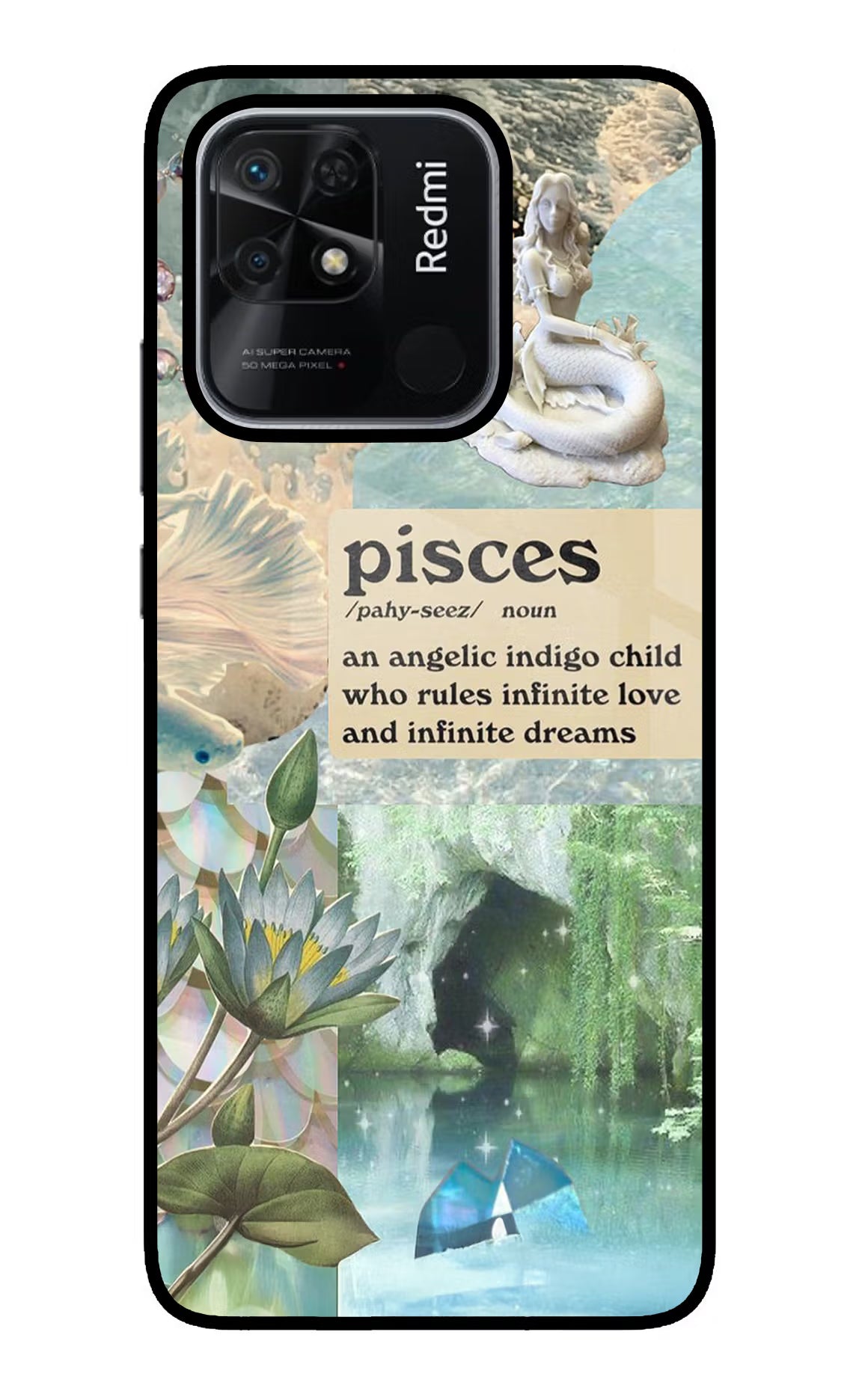 Pisces Zodiac Redmi 10/10 Power Glass Case