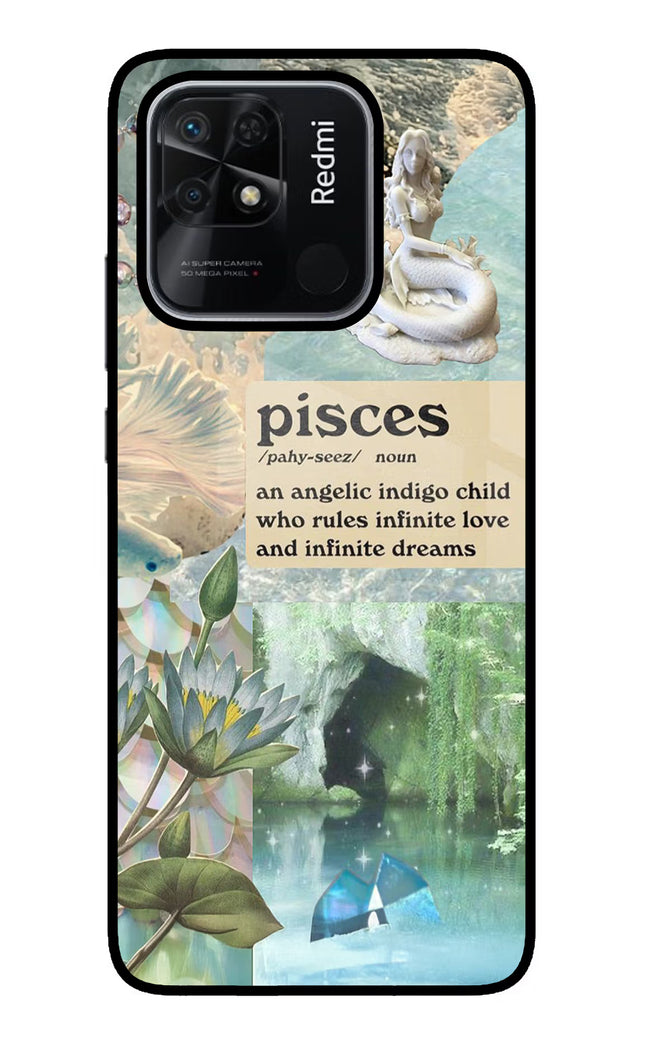 Pisces Zodiac Redmi 10/10 Power Glass Case Back Cover by Casekaro