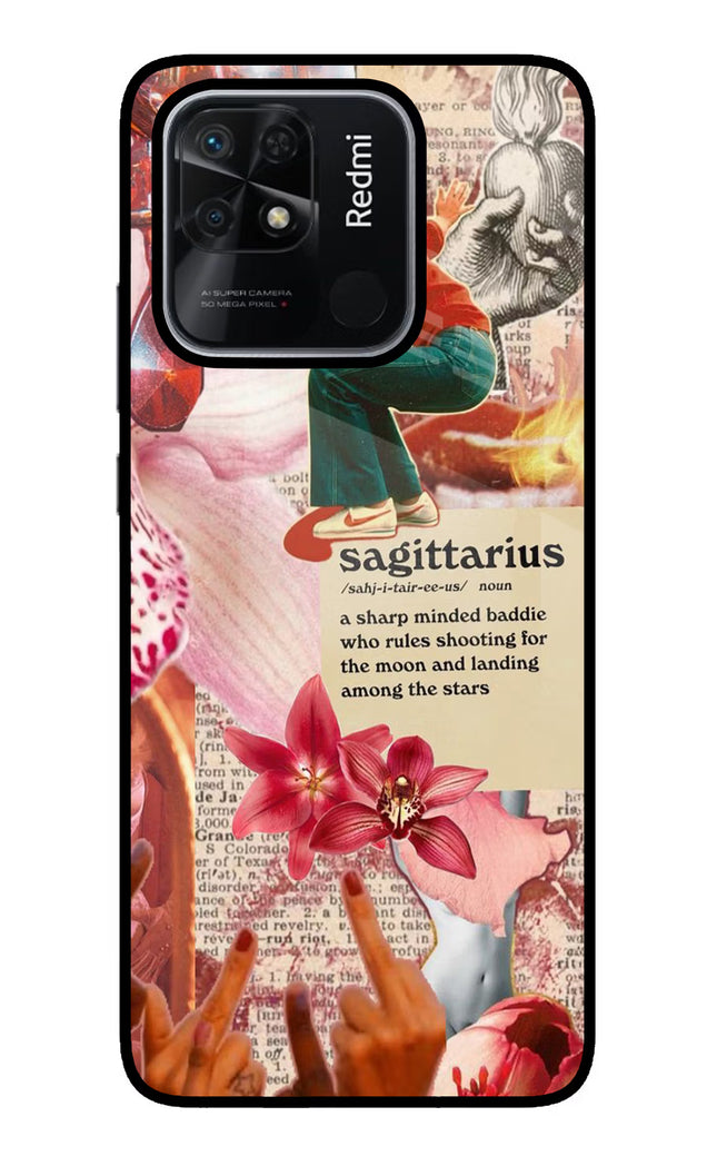 Sagittarius Zodiac Redmi 10/10 Power Glass Case Back Cover by Casekaro