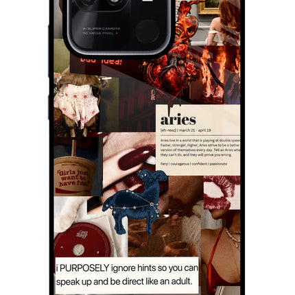 Zodiac Aries Redmi 10/10 Power Glass Case