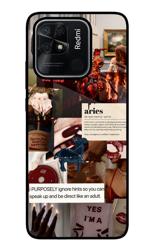 Zodiac Aries Redmi 10/10 Power Glass Case