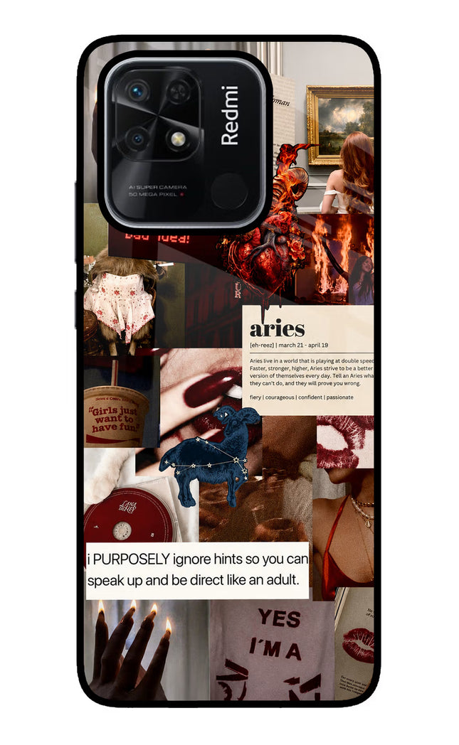 Zodiac Aries Redmi 10/10 Power Glass Case