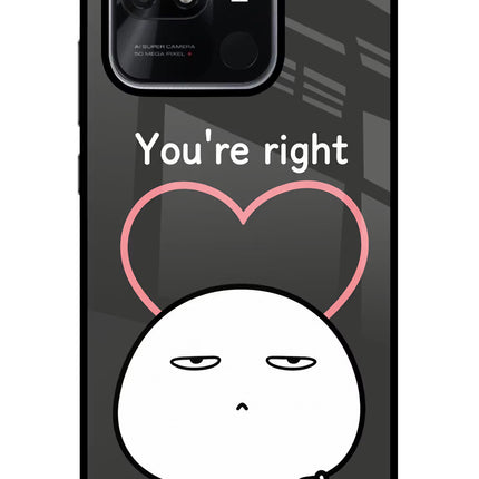 You're Right Redmi 10/10 Power Glass Case Back Cover by Casekaro