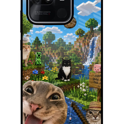 Minecraft Cat Chaos Redmi 10/10 Power Glass Case
