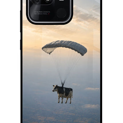 Skydiving Cow Redmi 10/10 Power Glass Case