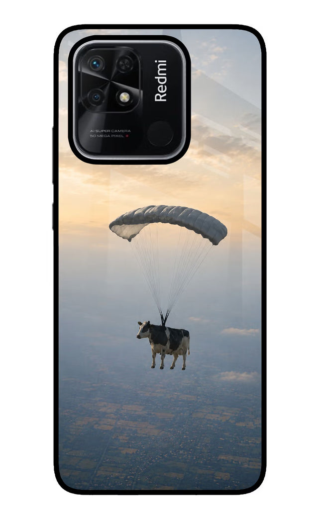 Skydiving Cow Redmi 10/10 Power Glass Case