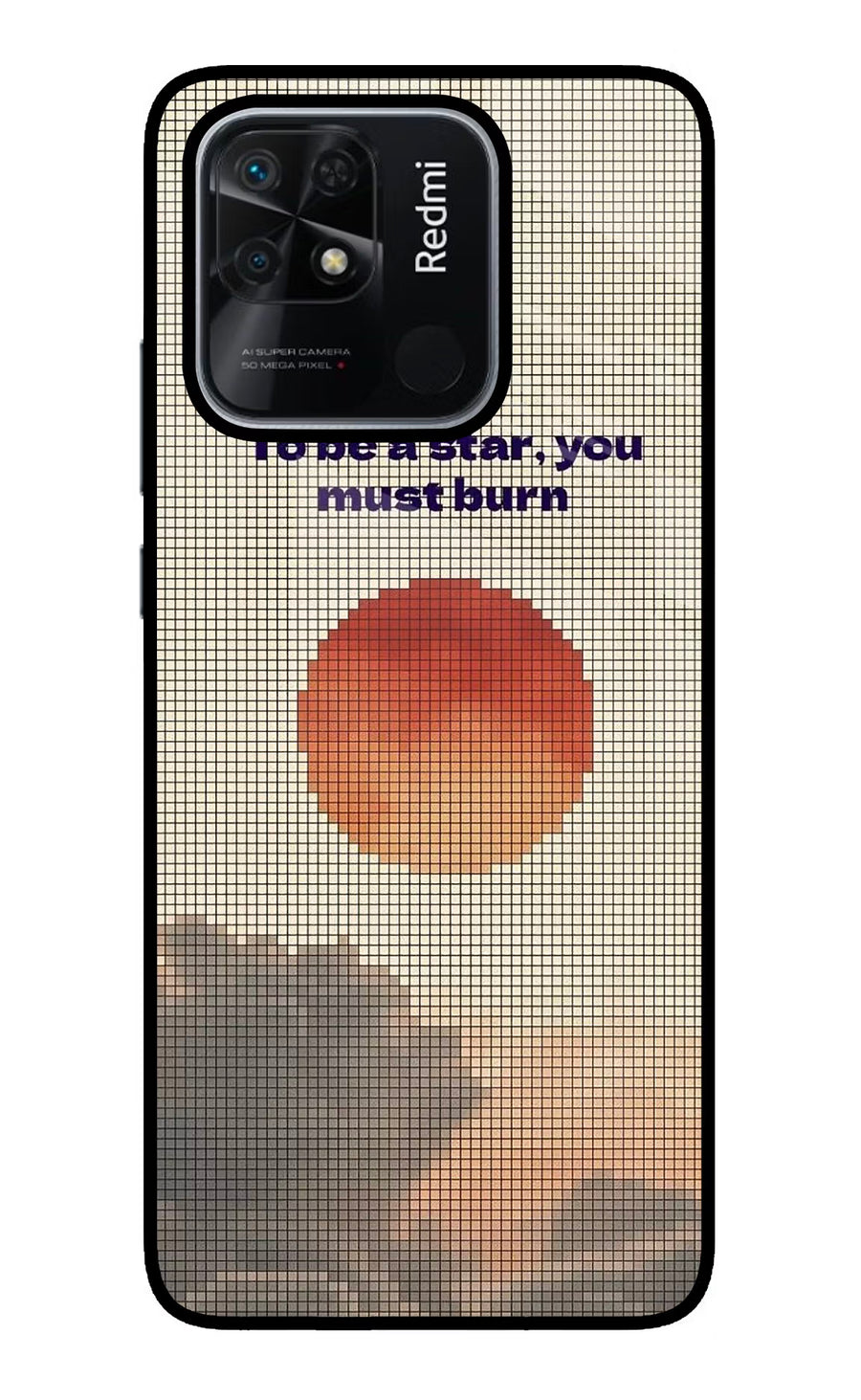 Pixel Sun Redmi 10/10 Power Back Cover, Glass case