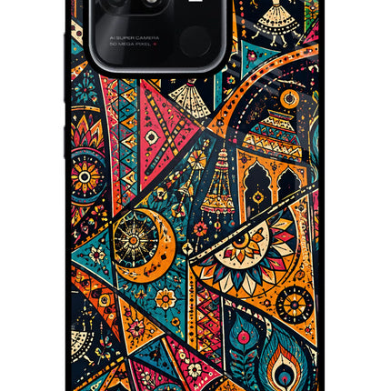 Folk Print Redmi 10/10 Power Glass Case