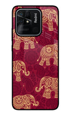 Maroon Elephant Redmi 10/10 Power Glass Case