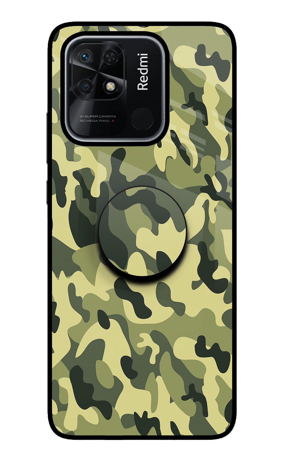 Camouflage Redmi 10/10 Power Glass Case