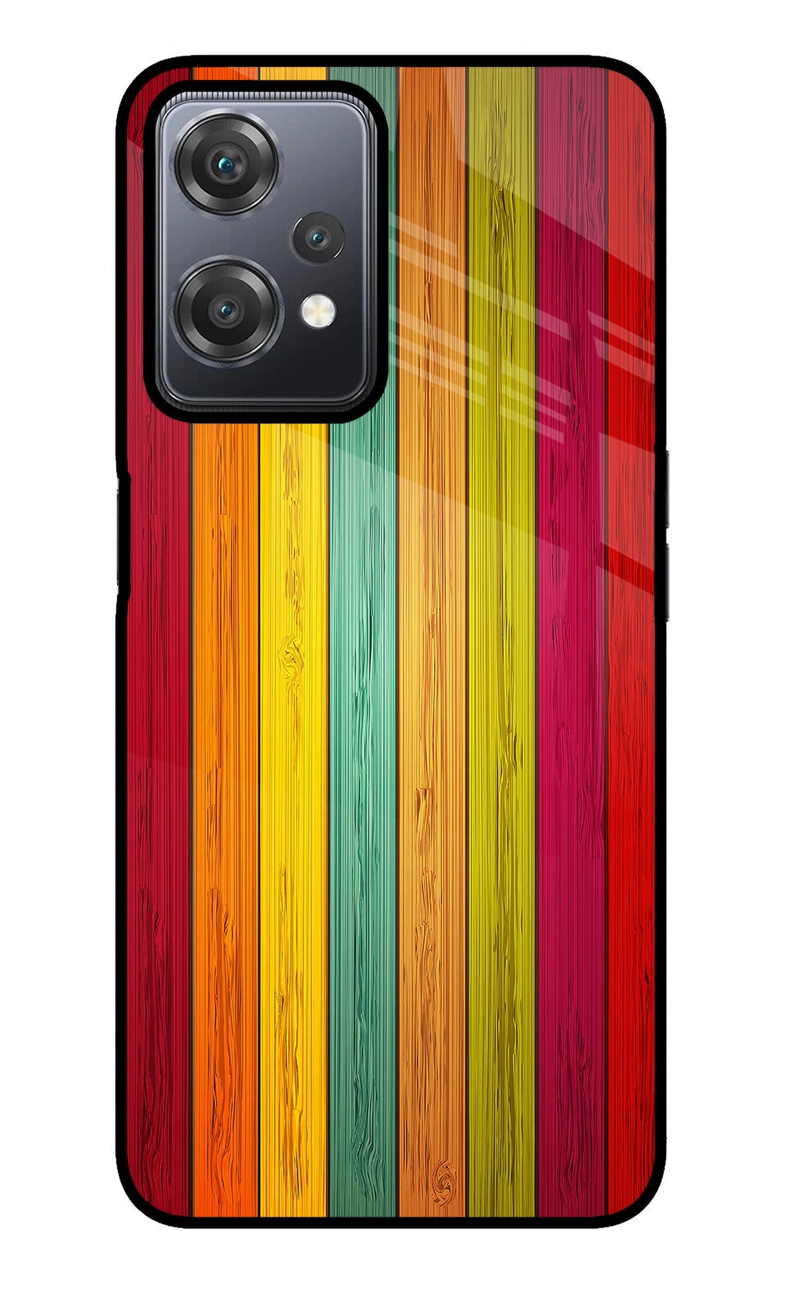 Multicolor Wooden OnePlus Nord CE 2 Lite 5G Glass Case