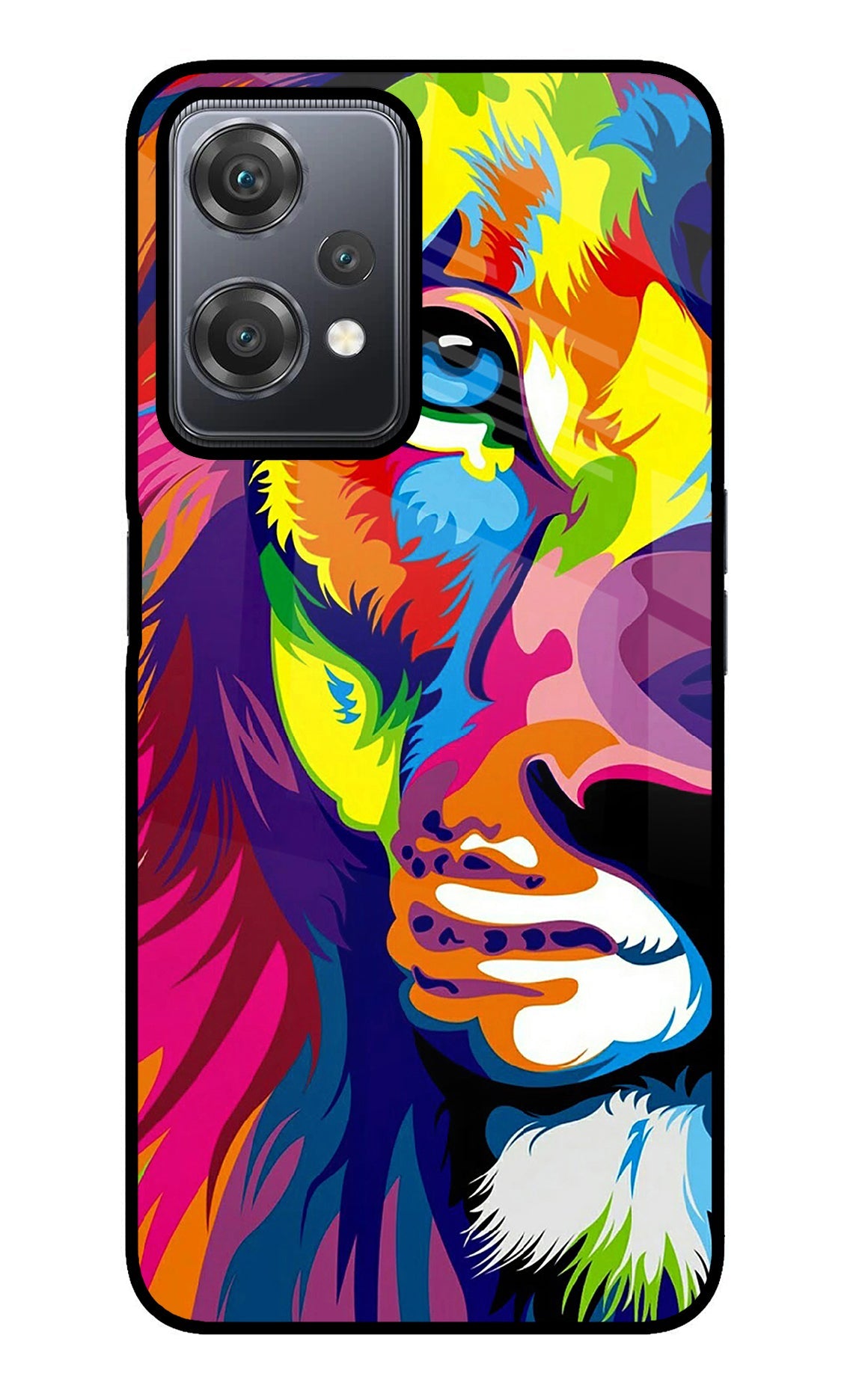 Lion Half Face OnePlus Nord CE 2 Lite 5G Glass Case