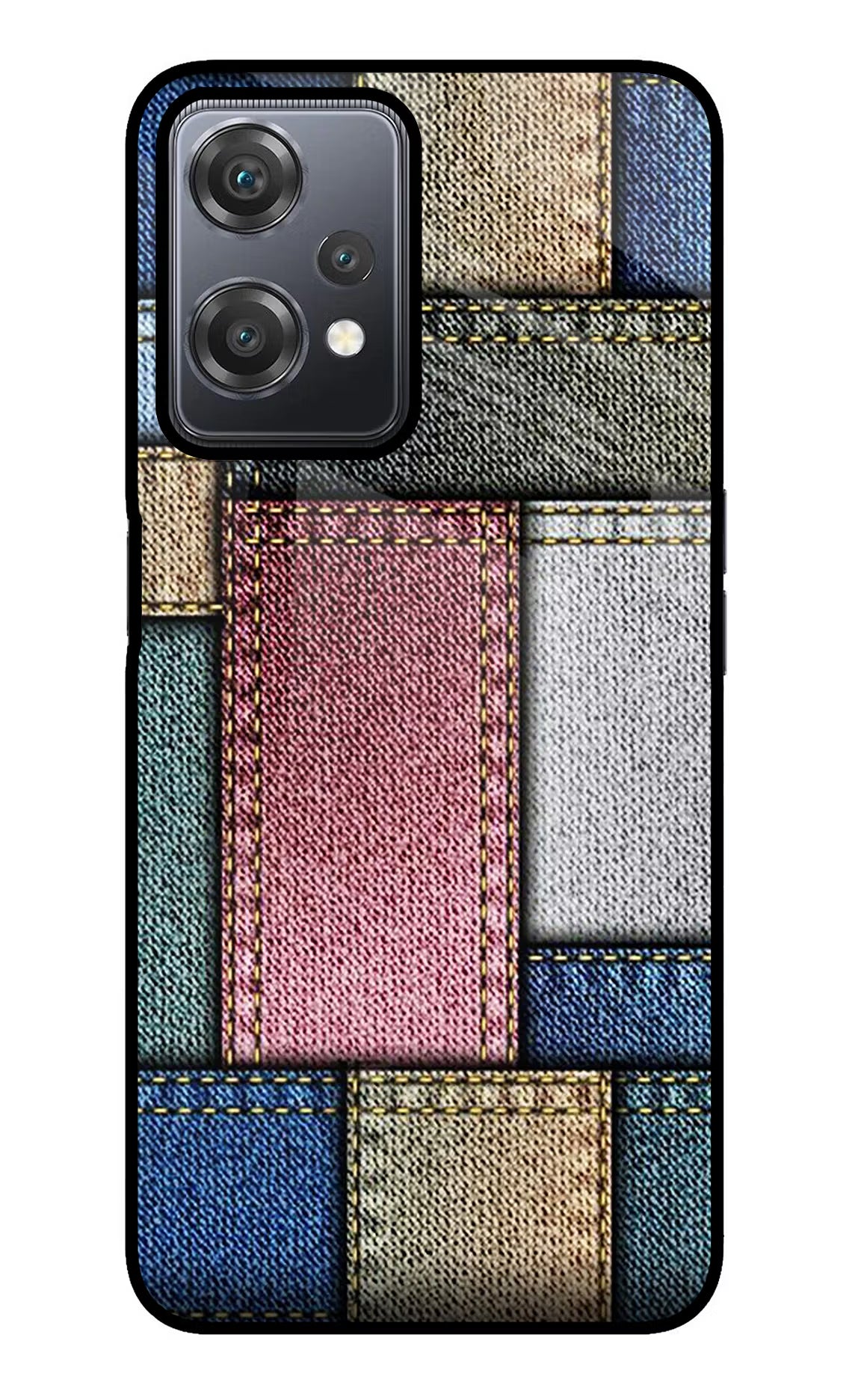 Multicolor Jeans OnePlus Nord CE 2 Lite 5G Glass Case Back Cover by Casekaro