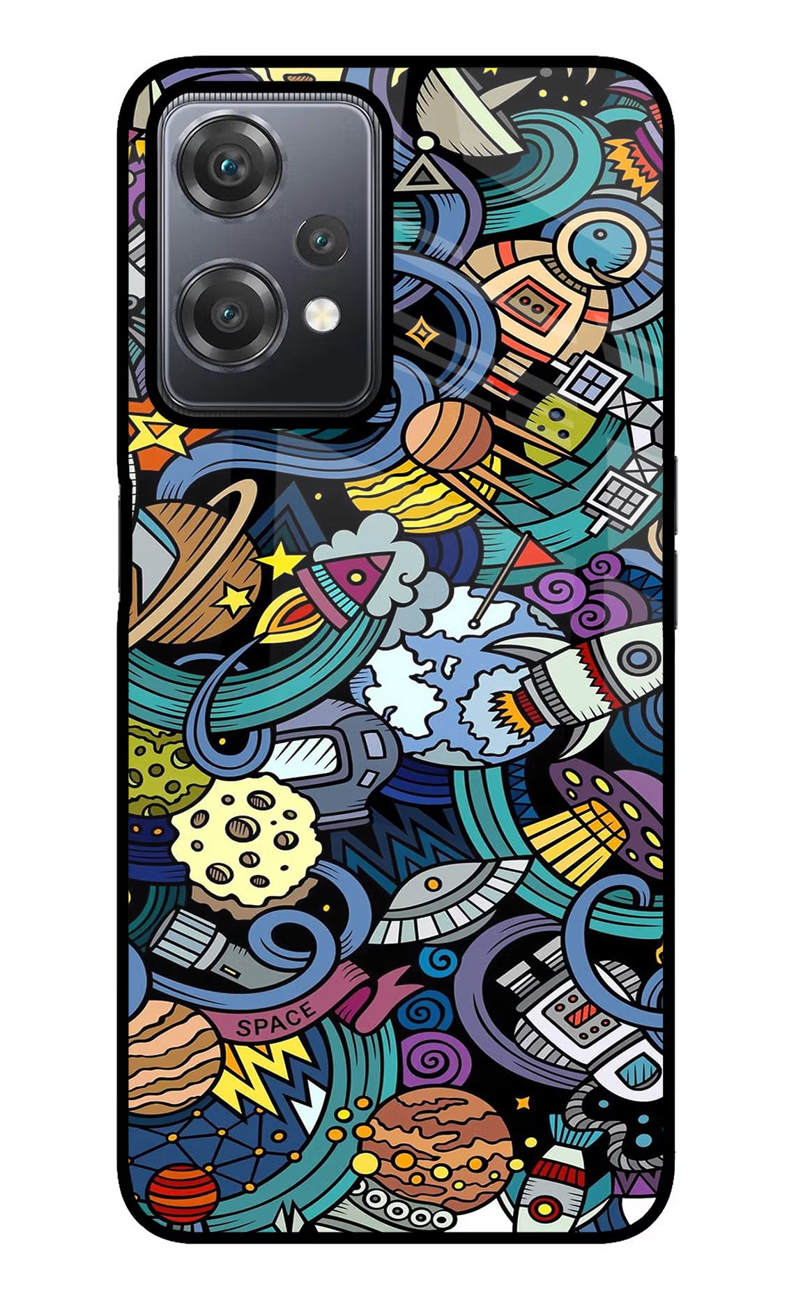 Space Abstract OnePlus Nord CE 2 Lite 5G Glass Case Back Cover by Casekaro