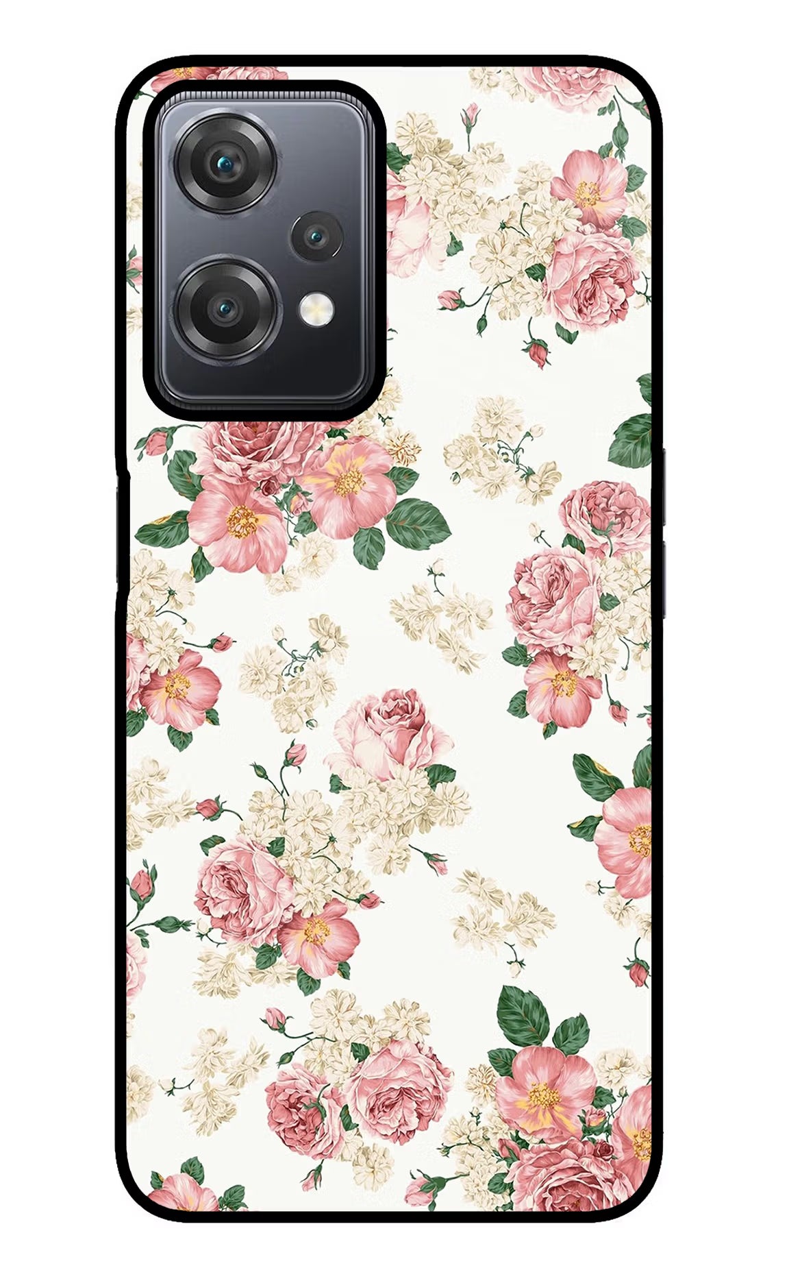Flowers OnePlus Nord CE 2 Lite 5G Glass Case Back Cover by Casekaro