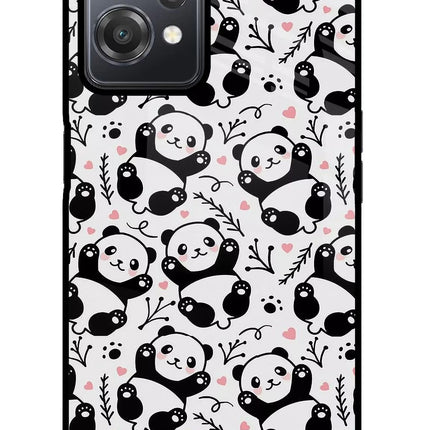 Cute Panda OnePlus Nord CE 2 Lite 5G Glass Case Back Cover by Casekaro