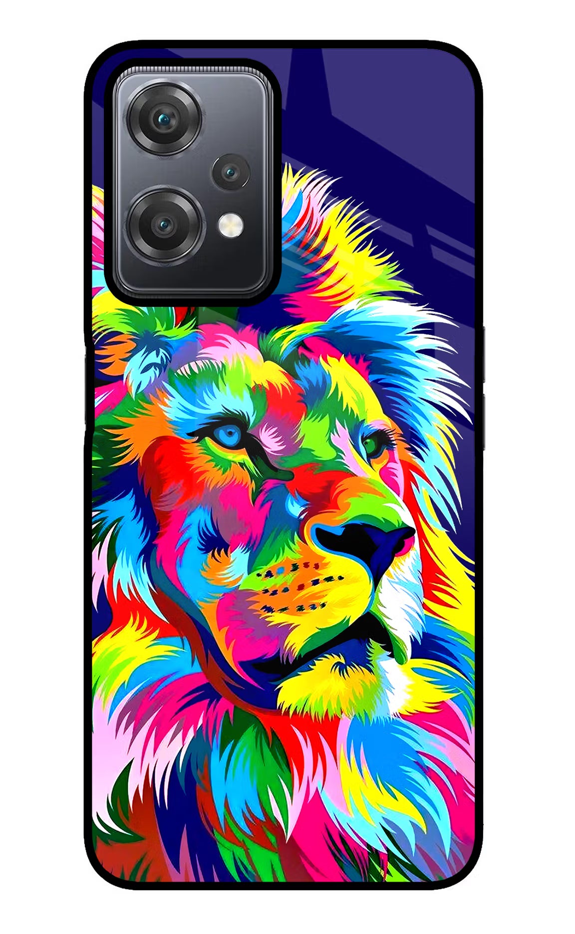 Vector Art Lion OnePlus Nord CE 2 Lite 5G Glass Case Back Cover by Casekaro