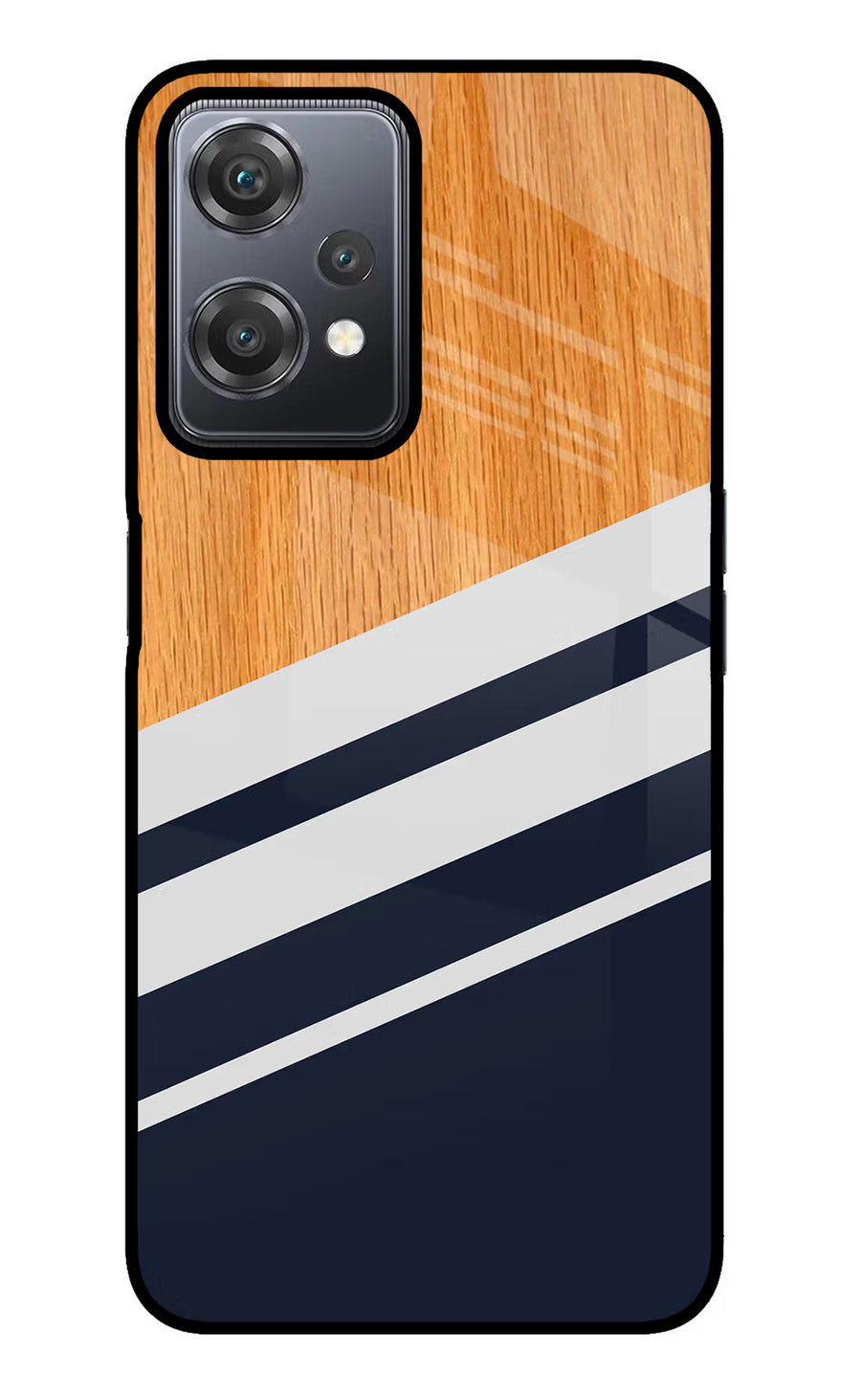Blue and white wooden OnePlus Nord CE 2 Lite 5G Back Cover, Glass case